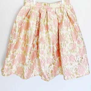 Chicwish pink rose and gold full skirt, size L, flawless